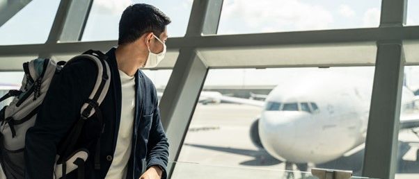 Man at the airport hoping to depart