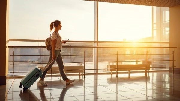 Traveller at the airport