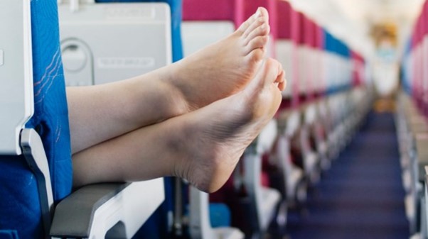 No shoes on the plane