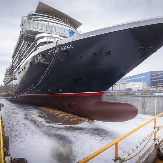 Cunard Celebrates Queen Anne's Float Out In Italy