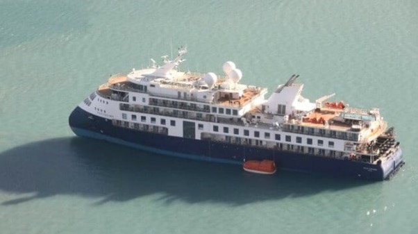 Ocean Explorer Grounded in Greenland Remote Area