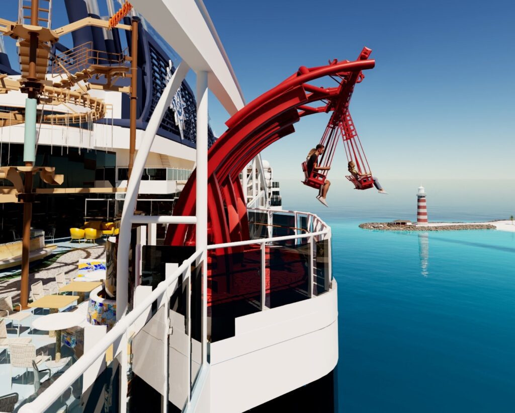 MSC Cruises Introduces Cliffhanger: The First Over-Water Swing Ride at Sea