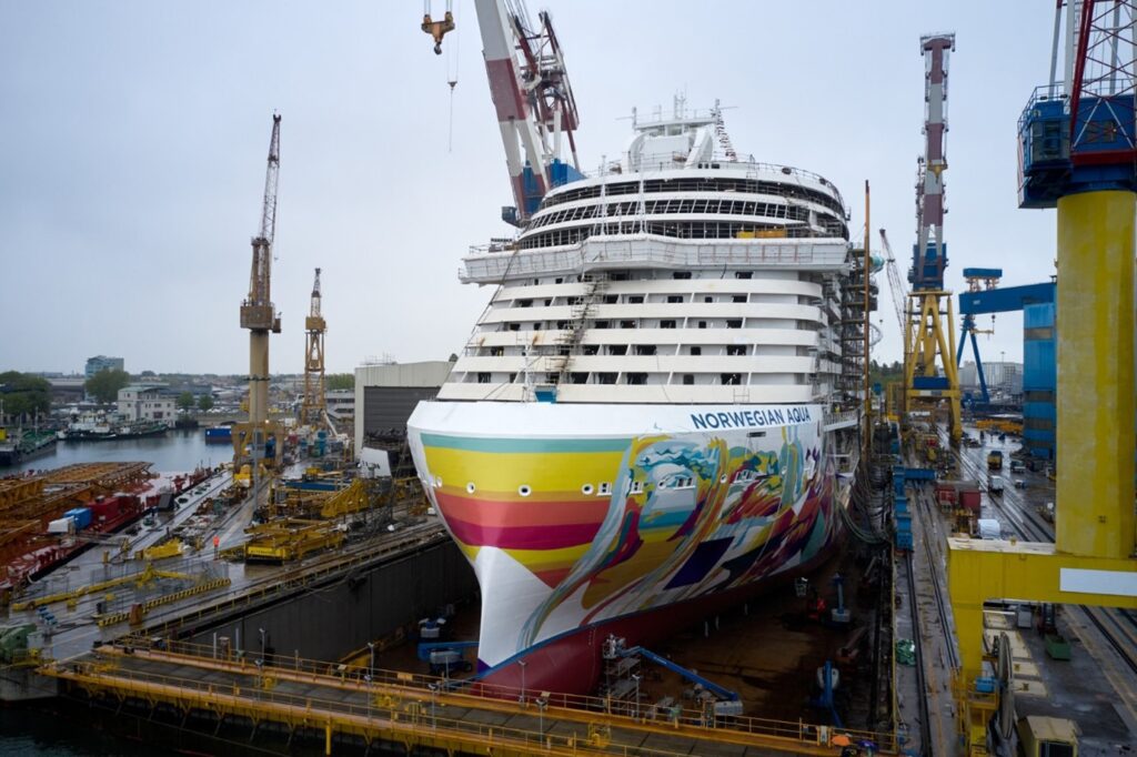 Norwegian Cruise Line and Fincantieri Celebrate the Float Out of Norwegian Aqua