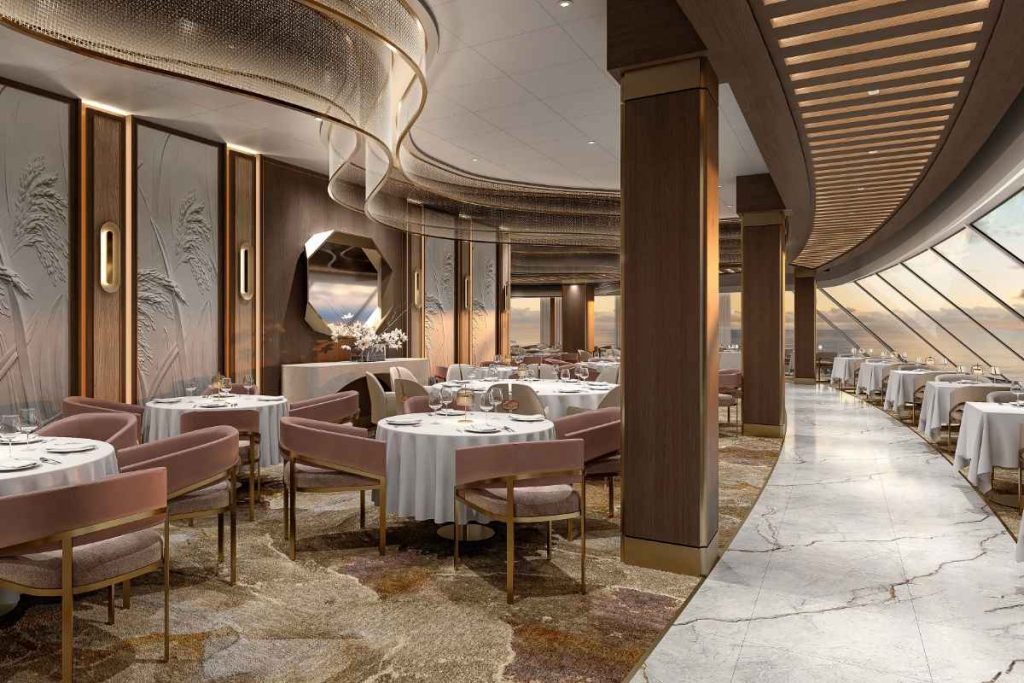 Dining room render courtesy: Oceania Cruises